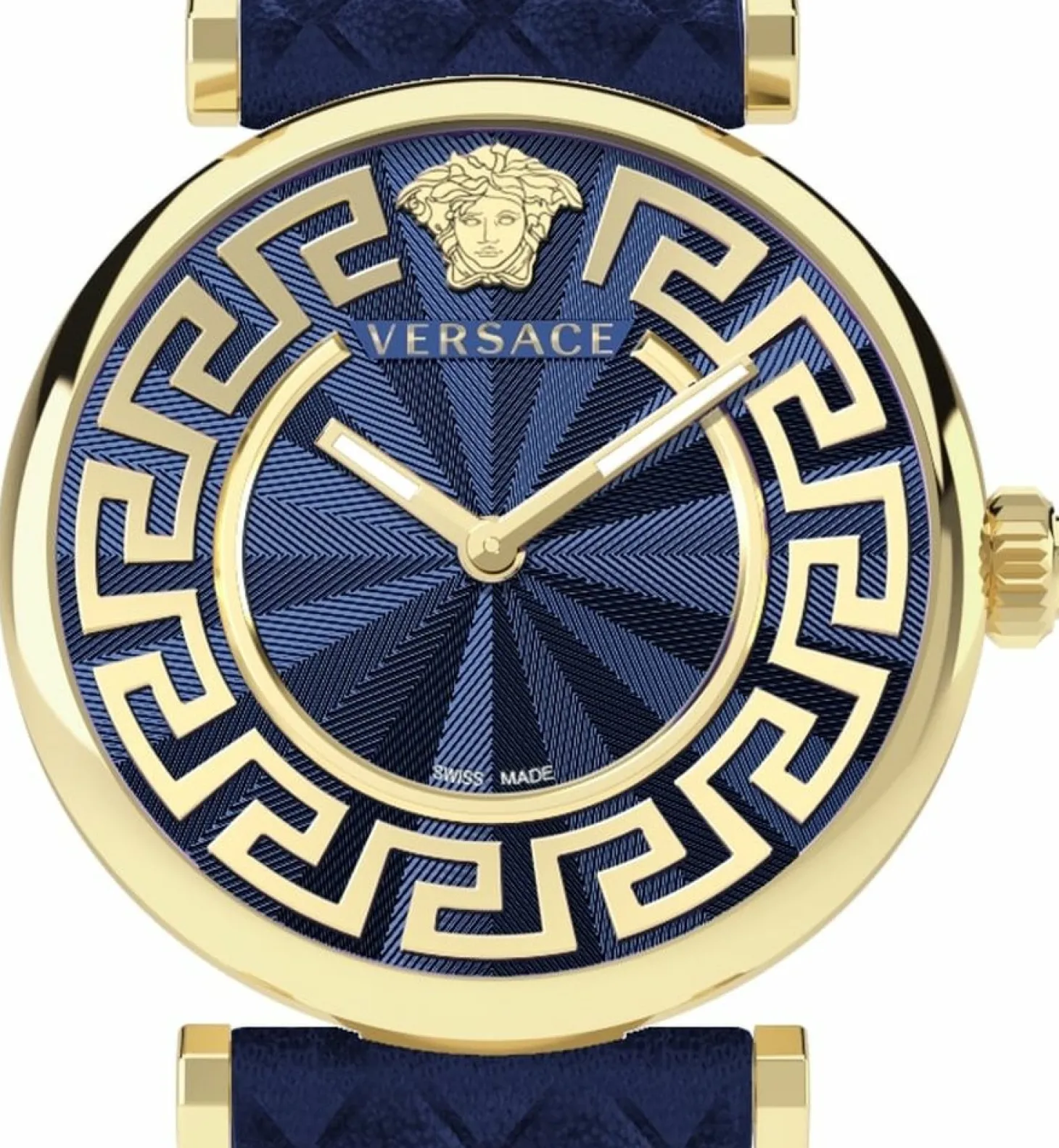 Versace Damen Armbanduhr LADY Lederarmband blau 35mm VE1CA0223