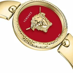 Versace Damen Armbanduhr PALAZZO gold, rot 39 mm VECO03022