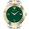 Versace Damen Armbanduhr Greca Signature 38 mm Unterschrift Greca auf dem Etui Armband Edelstahl VEVC01021