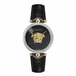 Versace Damen Armbanduhr PALAZZO schwarz, silber 39 mm VECO02422