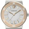 Versace Damen Armbanduhr Greca Logo Silber Gold VEVH01020