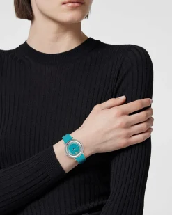 Versace Damen Armbanduhr Greca Flourish Blau VE7F00123