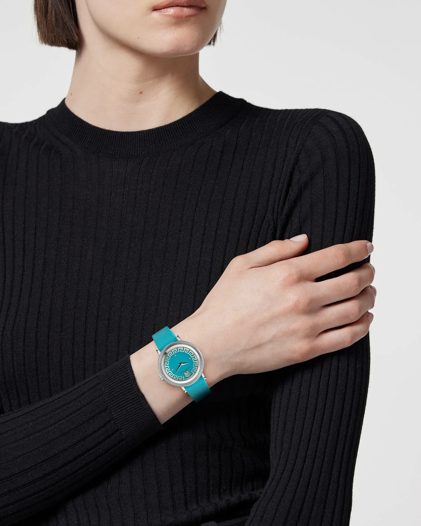 Versace Damen Armbanduhr Greca Flourish Blau VE7F00123