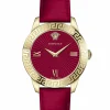 Versace Damen Armbanduhr Greca Signature 38 mm Greca-Signatur auf dem Gehäuse Armband Leder VEVC00921