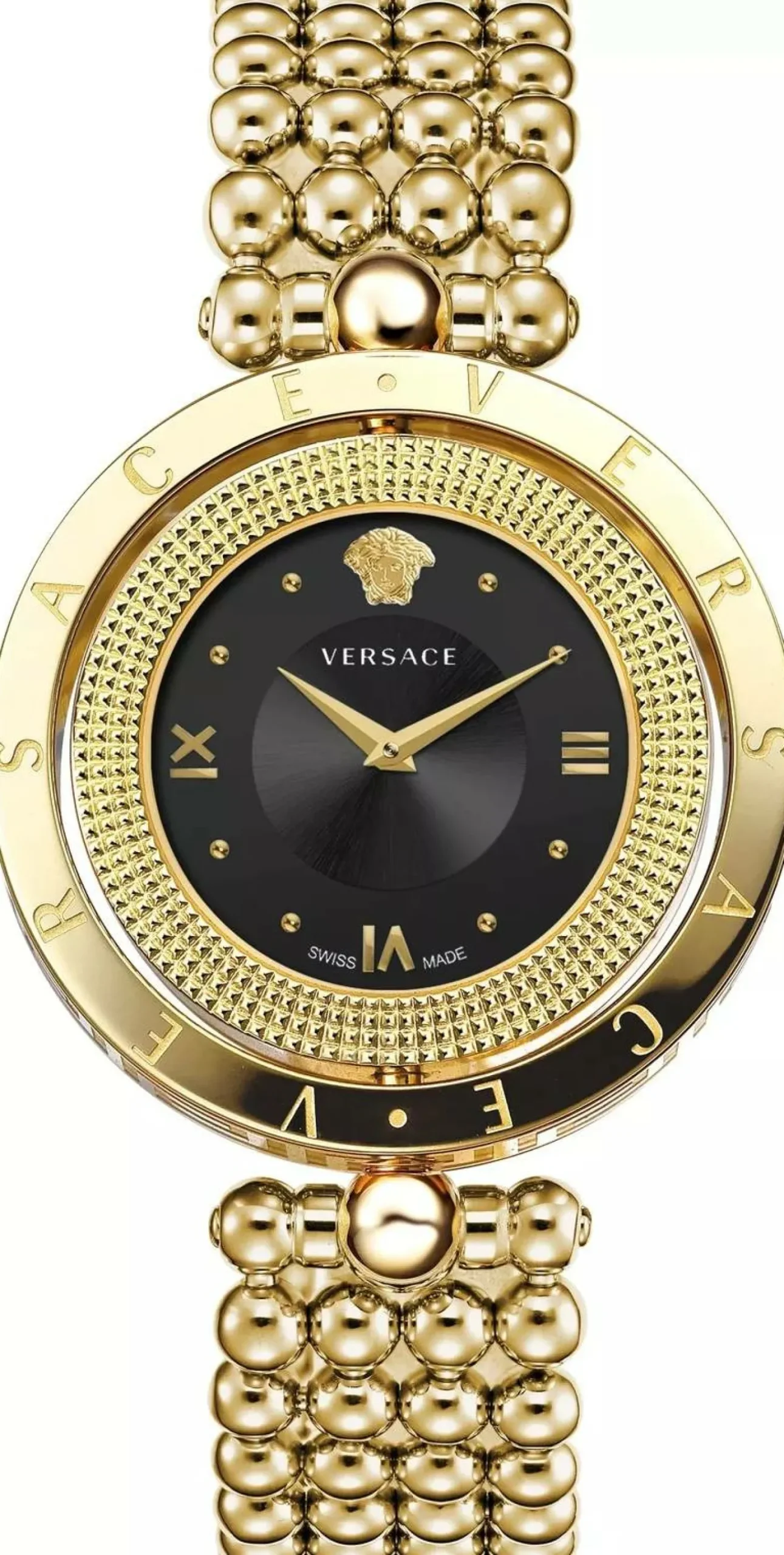 Versace Damen Armbanduhr Eon Schwarz Gold VE7901723