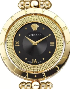 Versace Damen Armbanduhr Eon Schwarz Gold VE7901723