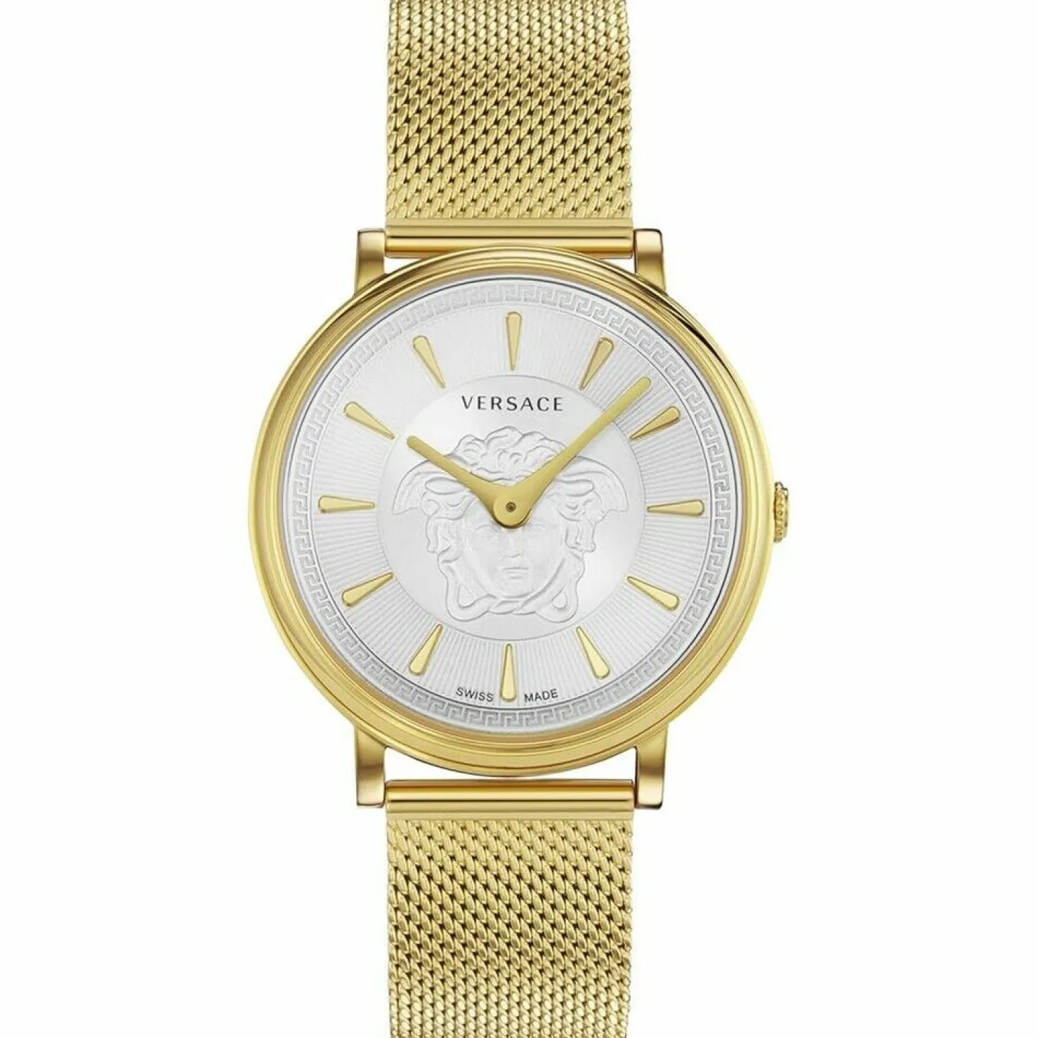 Versace Damen Armbanduhr V CIRCLE Medusa gold, weiß 38 mm VE8102419