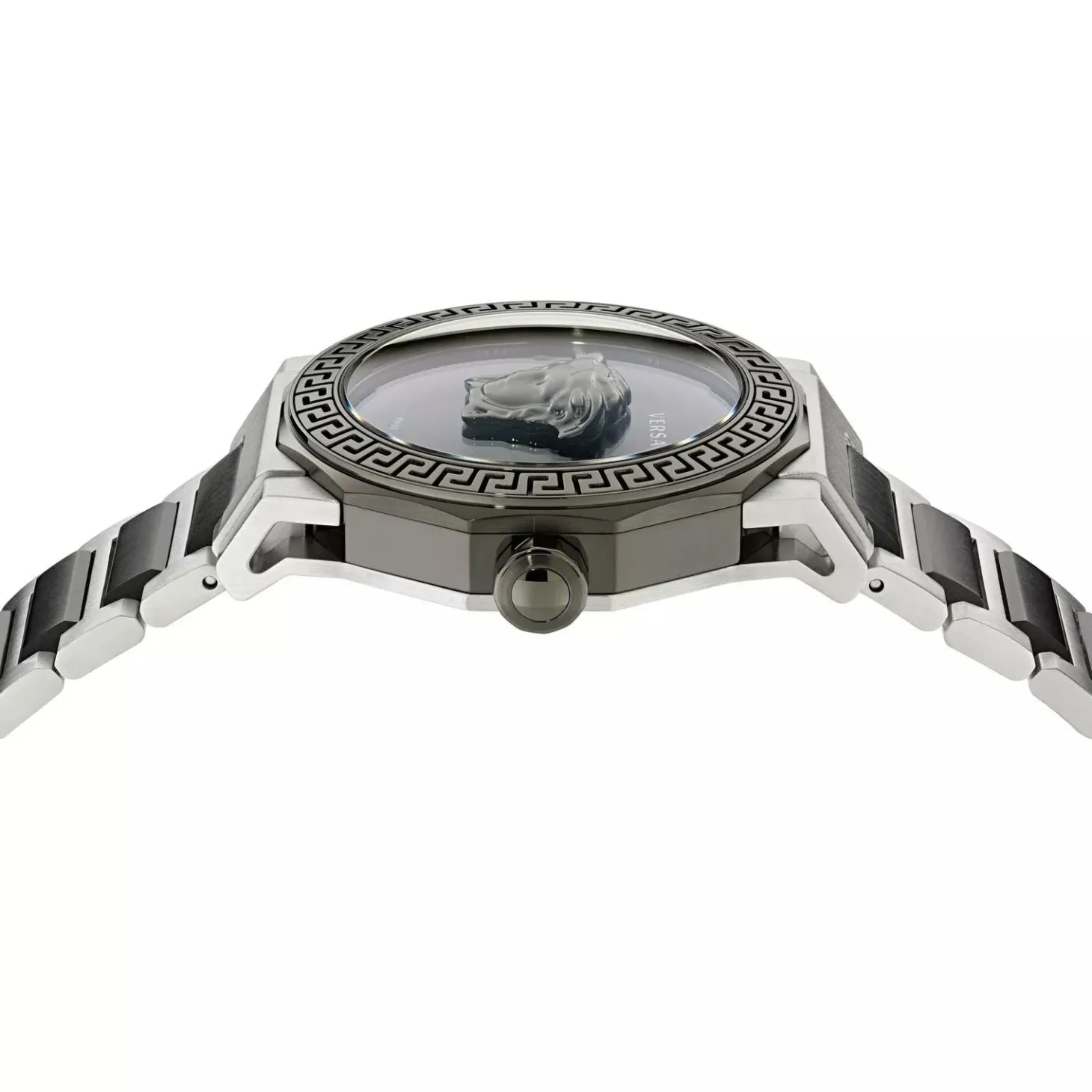 Versace Damen Armbanduhr Medusa Deco lila Grau silber VE7B00523