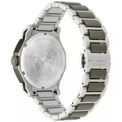 Versace Damen Armbanduhr Medusa Deco lila Grau silber VE7B00523