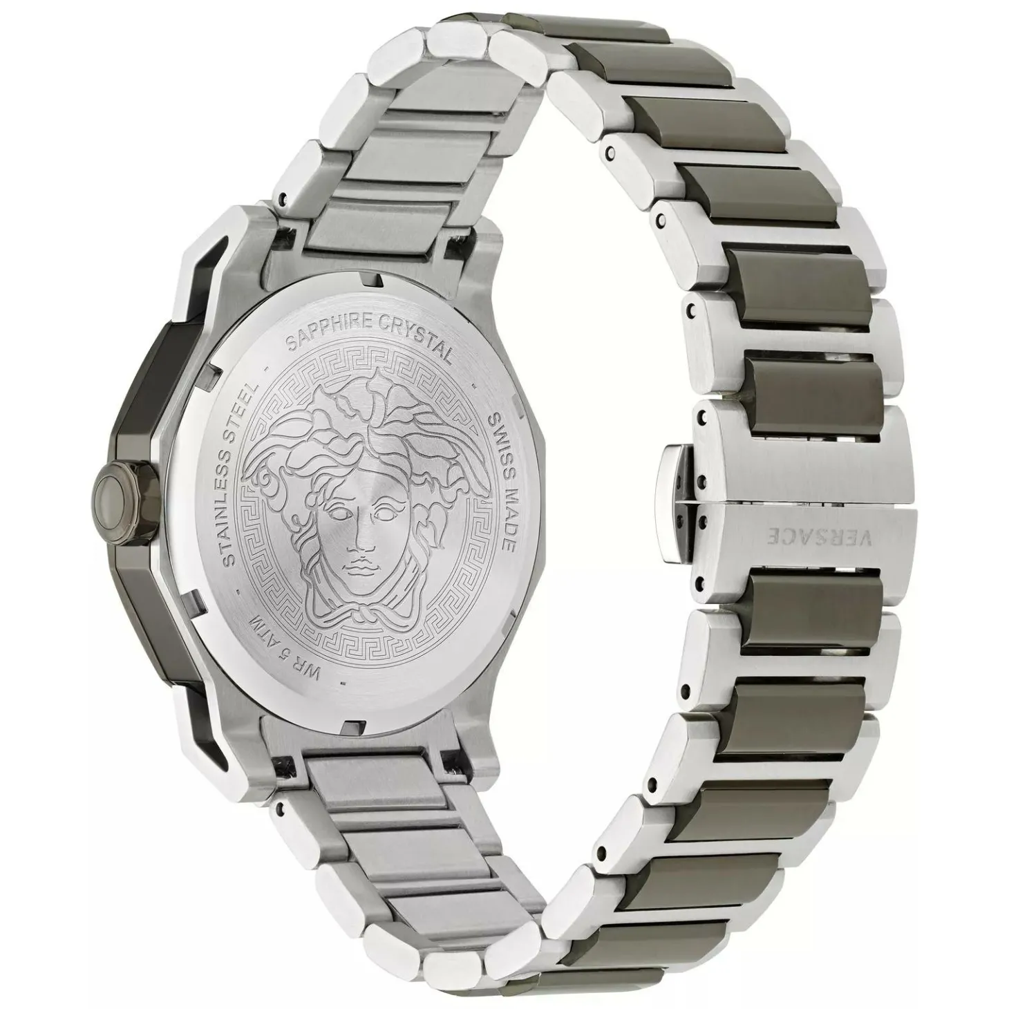 Versace Damen Armbanduhr Medusa Deco lila Grau silber VE7B00523