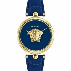 Versace Damen Armbanduhr PALAZZO blau, gold 39 mm VECO02922