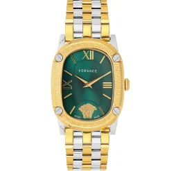 Versace Damen Armbanduhr New Couture Gold-Silber Grün VE1B00618