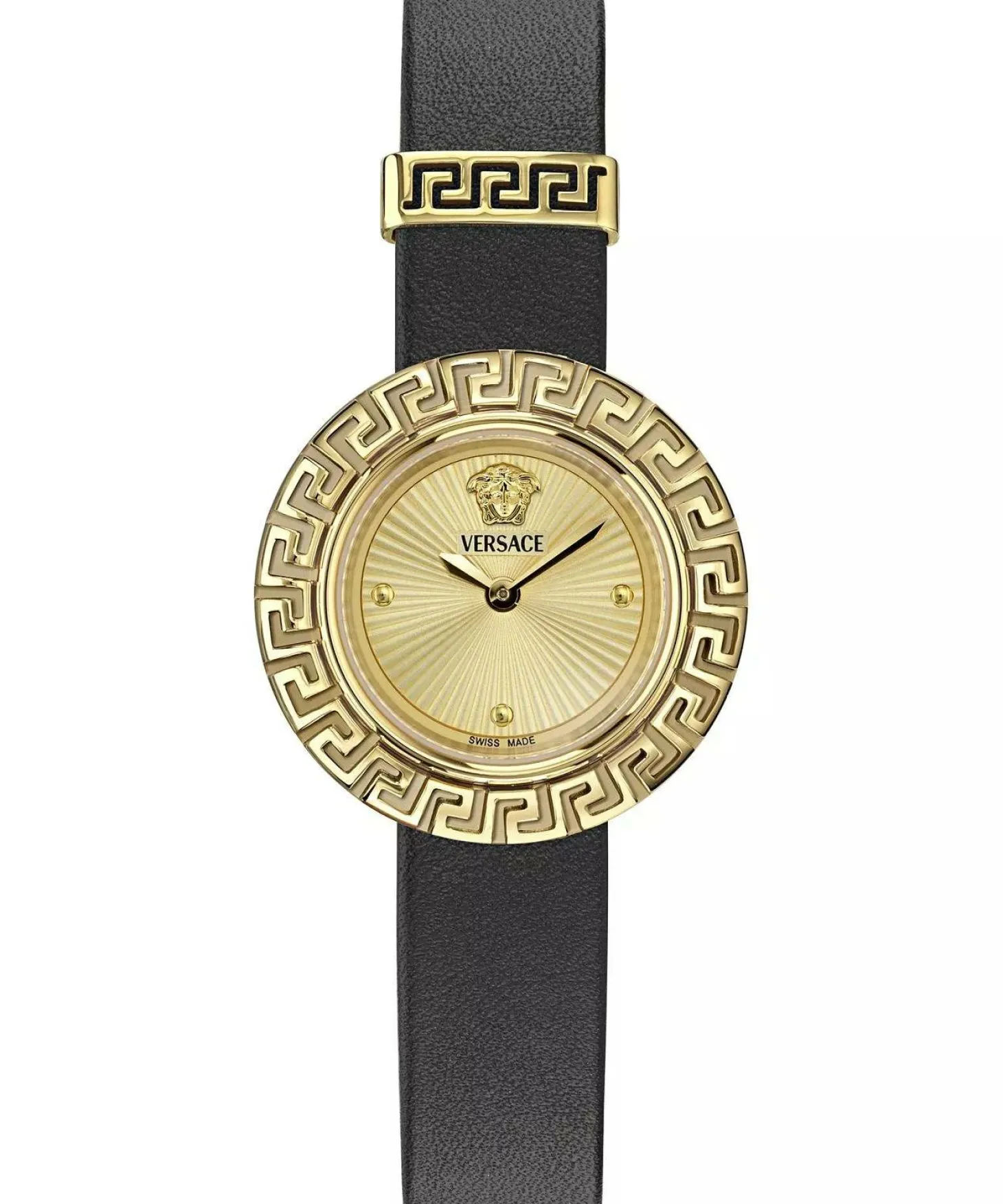 Versace Damen Armbanduhr La Greca Gold Schwarz VE8C00224
