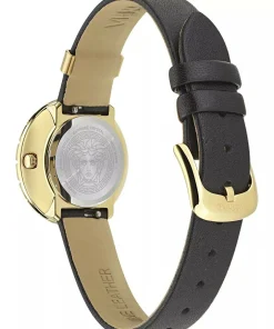 Versace Damen Armbanduhr La Greca Gold Schwarz VE8C00224