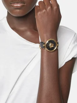 Versace Damen Armbanduhr Palazzo Empire 39 mm Medusa auf dem Zifferblatt Armband Leder VECO01420