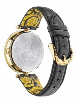 Versace Damen Armbanduhr Palazzo Empire 39 mm Medusa auf dem Zifferblatt Armband Leder VECO01420