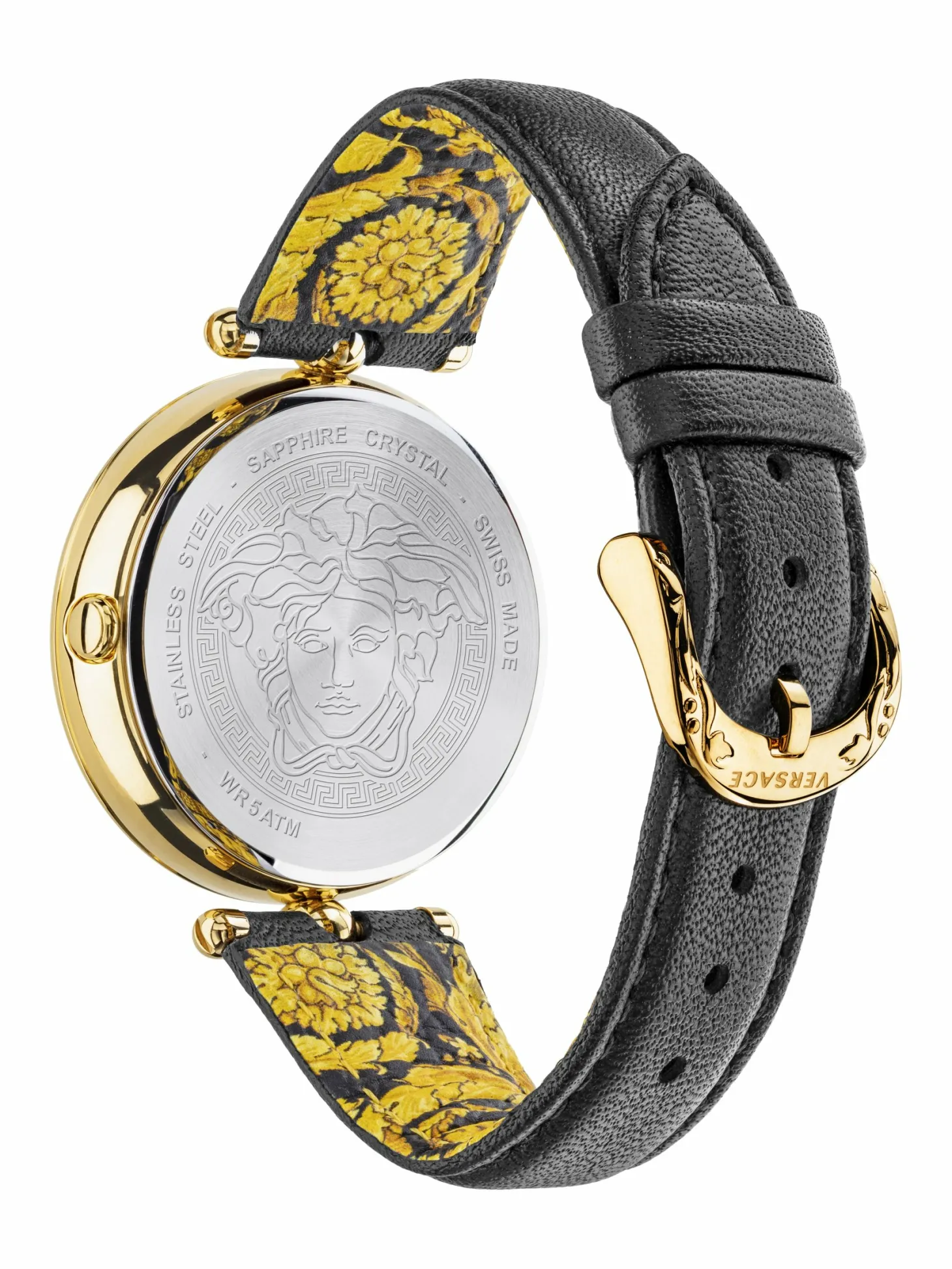 Versace Damen Armbanduhr Palazzo Empire 39 mm Medusa auf dem Zifferblatt Armband Leder VECO01420