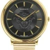 VERSACE Damen Armbanduhr V-Circle Gold Edelstahl 38mm VE81021 19