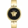 Versace Damen Armbanduhr PALAZZO gold, schwarz 39 mm VECO03122