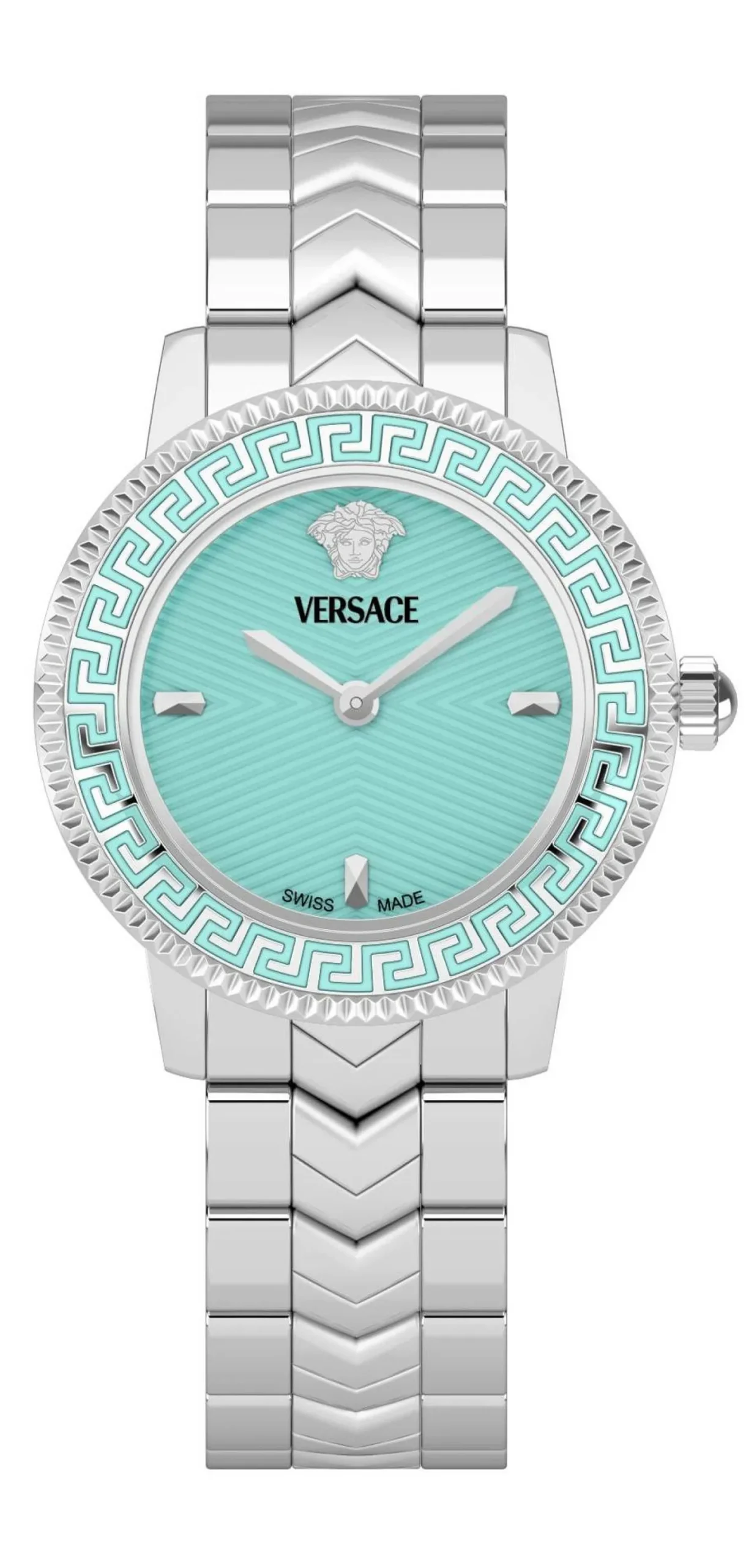 Versace Damen Armbanduhr V-Icon VEUCA0324 Türkis Silber