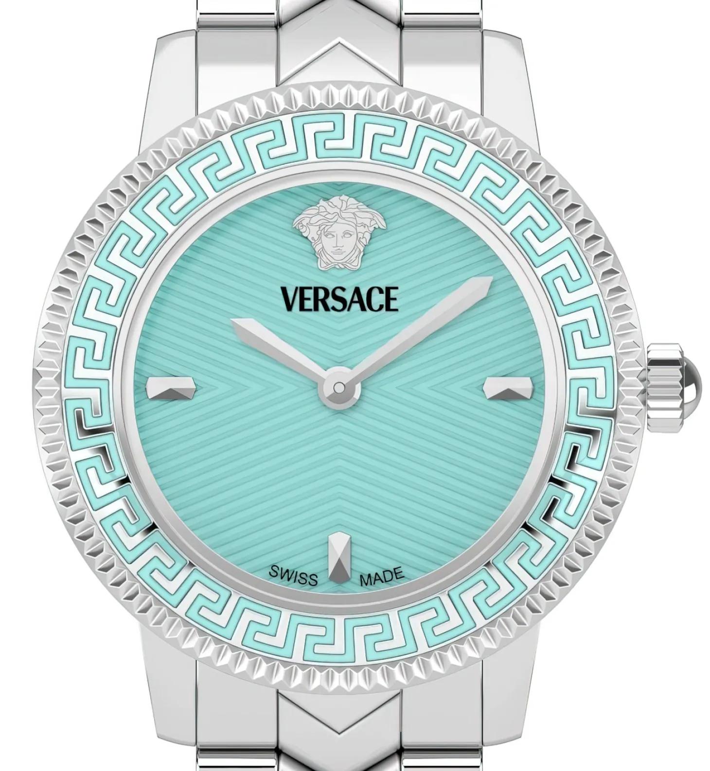 Versace Damen Armbanduhr V-Icon VEUCA0324 Türkis Silber
