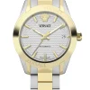 Versace Damen Automatik Armbanduhr Greca Classic VESCA0424 Silber Gold