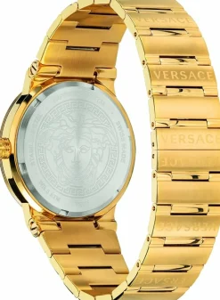 Versace Damenarmbanduhr GRECA LOGO 38 D/BLK B/IP2N YELLOW GOLD- IP1N BRACEL