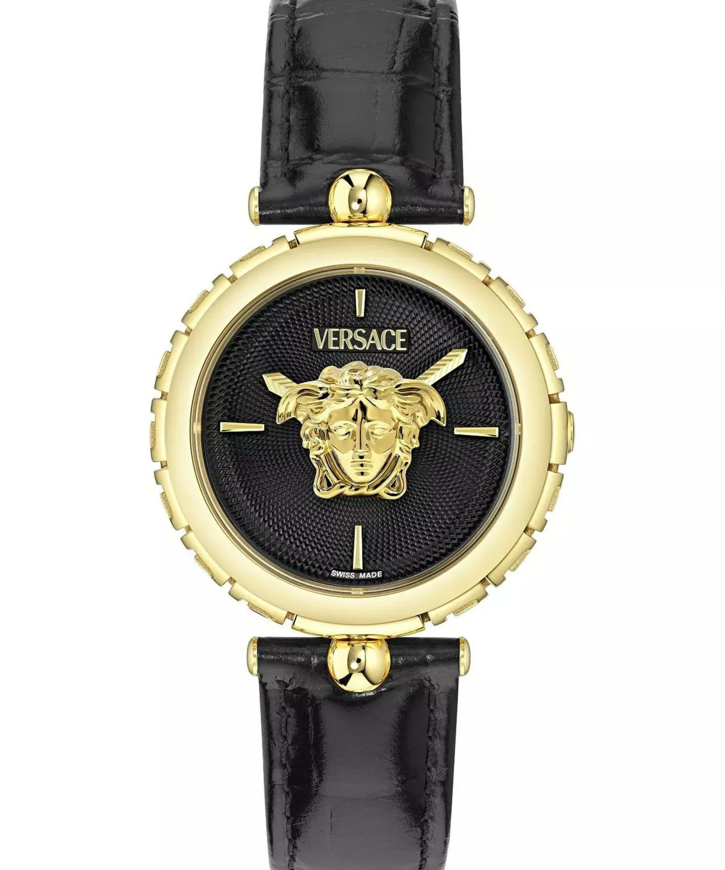 Versace Damenuhr Medusa Heritage Schwarz/Gold Lederband VE9D00124