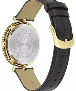 Versace Damenuhr Medusa Heritage Schwarz/Gold Lederband VE9D00124