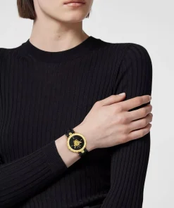 Versace Damenuhr Medusa Heritage Schwarz/Gold Lederband VE9D00124
