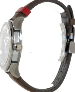 Versace Glaze Herrenuhr Dunkelgrau Braun Leder Silber Stahl 43mm VERA00418