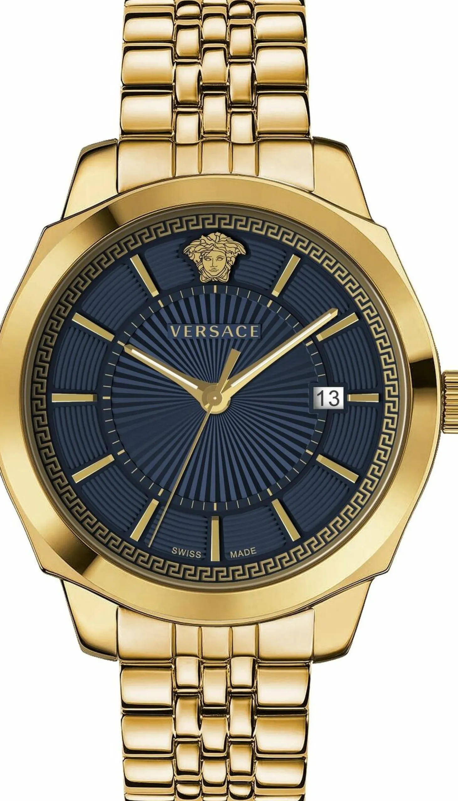 Versace Herren Armbanduhr ICON CLASSIC gold, blau 42 mm VEV901423