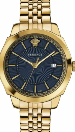 Versace Herren Armbanduhr ICON CLASSIC gold, blau 42 mm VEV901423