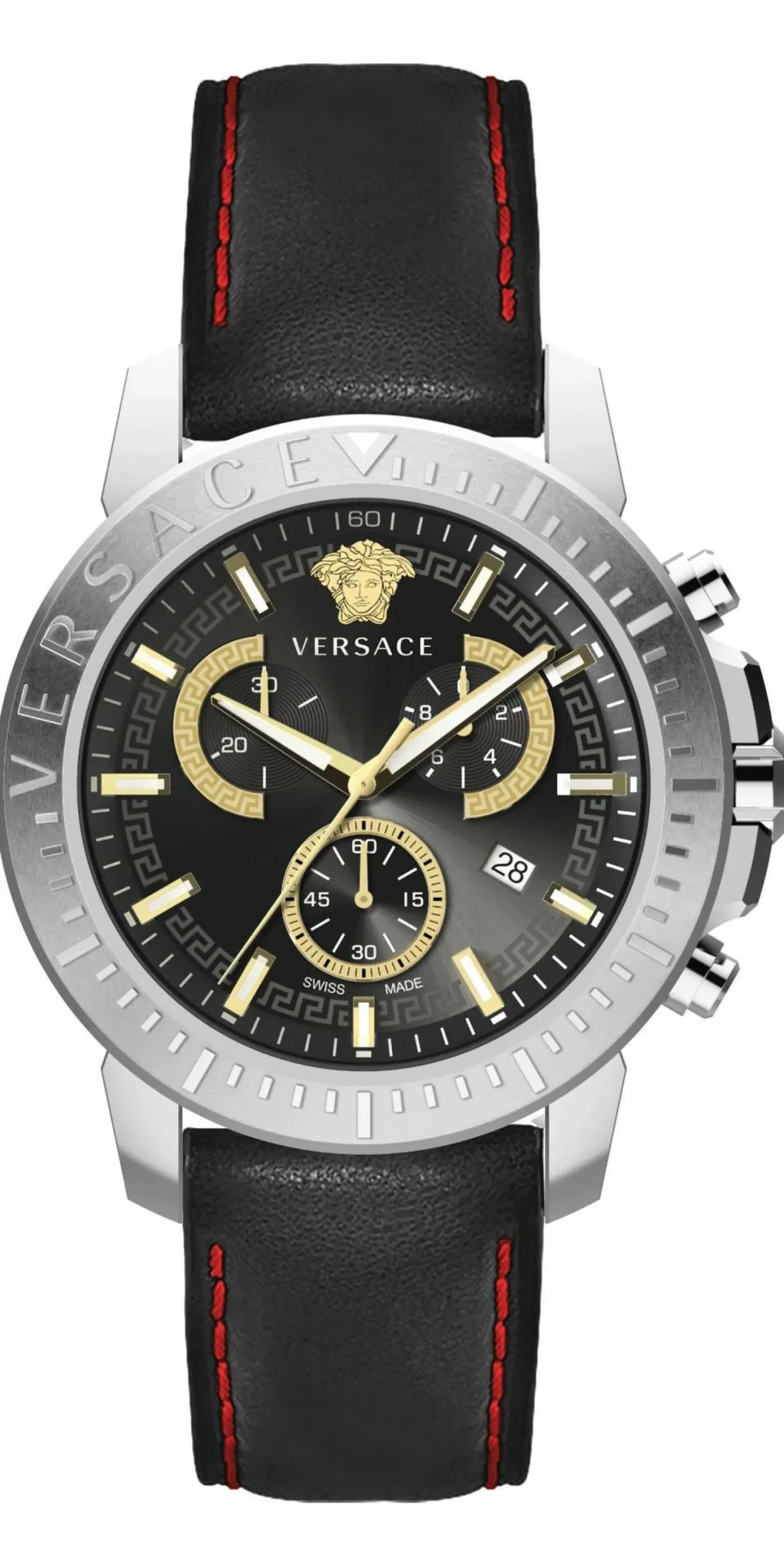 Versace Herren Armbanduhr NEW CHRONO 45 mm Armband Leder VE2E001 21