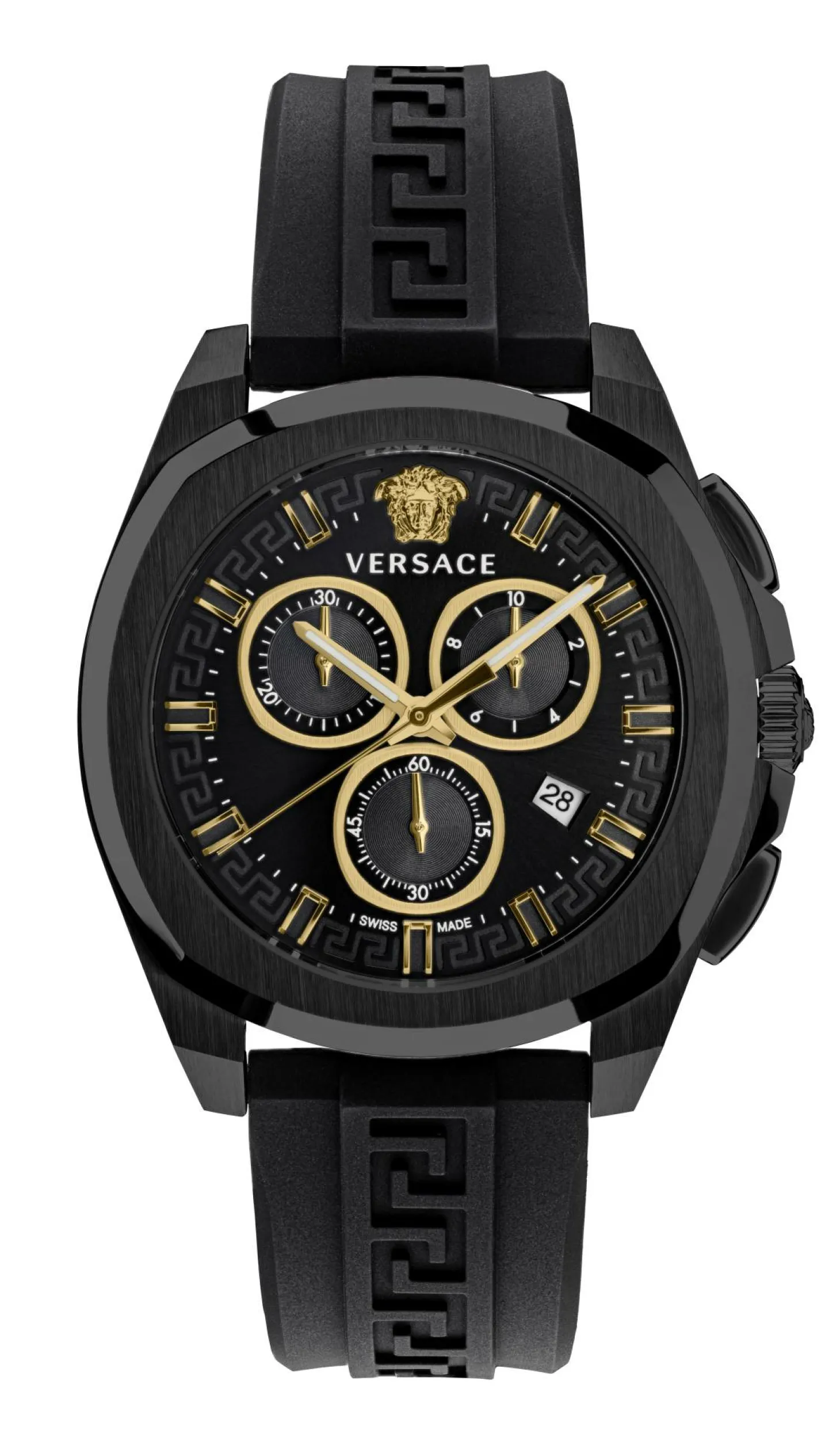 Versace Herren Armbanduhr New Chrono Geo Schwarz VE7CA0523