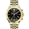 Versace Herren Armbanduhr Chrono Signature 44 mm Chronograph, Datumsfenster Armband Edelstahl VEV601021