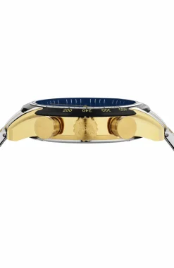 Versace Herren Armbanduhr Chronograph V-RAY bicolor, blau 44 mm VE2I01021