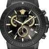 Versace Herren Armbanduhr NEW CHRONO 45 mm Armband Edelstahl Gunmetalfarben VE2E006 21
