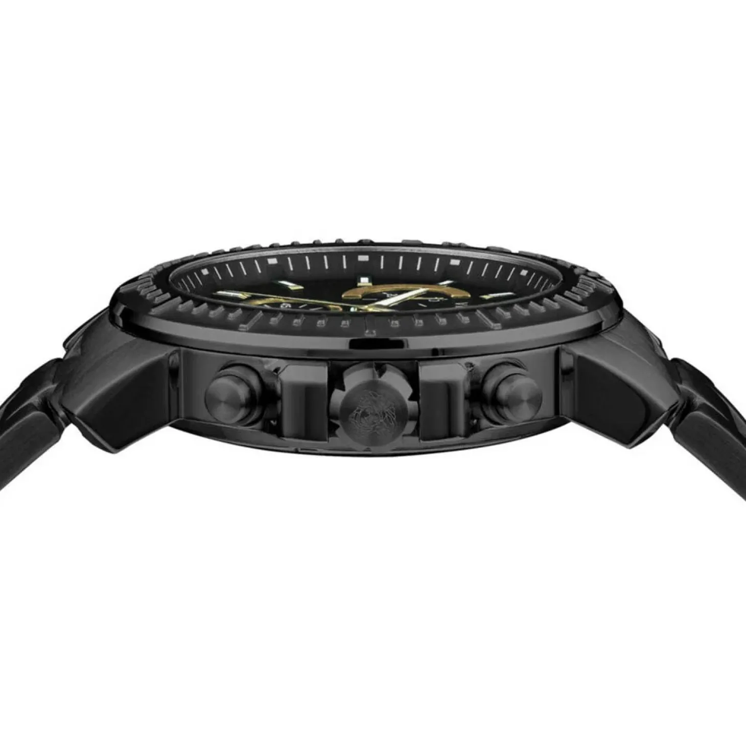 Versace Herren Armbanduhr NEW CHRONO 45 mm Armband Edelstahl Gunmetalfarben VE2E006 21