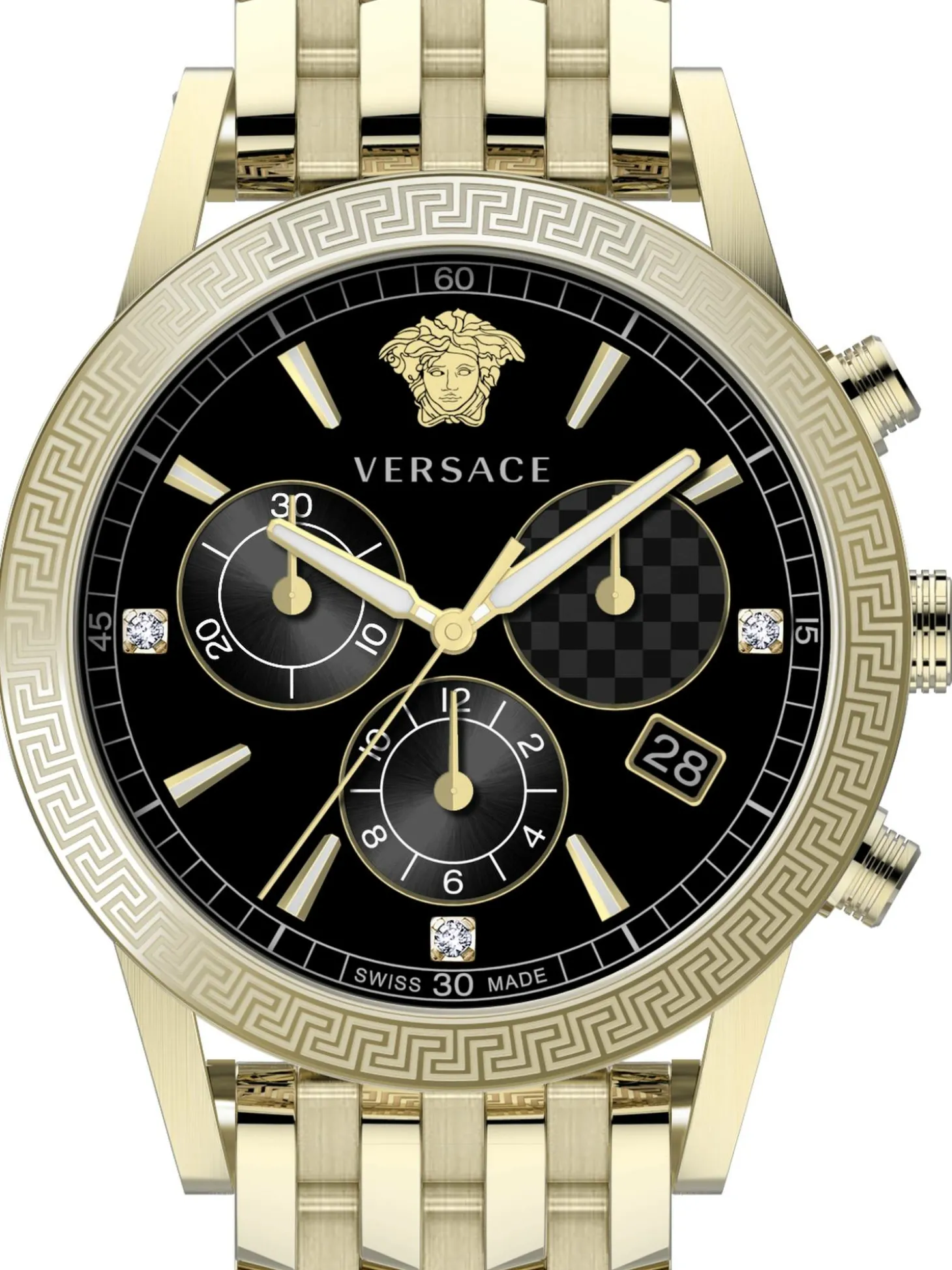 Versace Herren Armbanduhr Sport Tech 40 mm Armband Strap Armband Edelstahl VELT00919