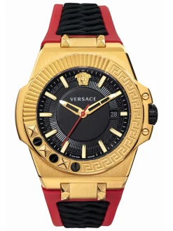 Versace Herren Armbanduhr Chain Reaction gold/rot VEDY00319