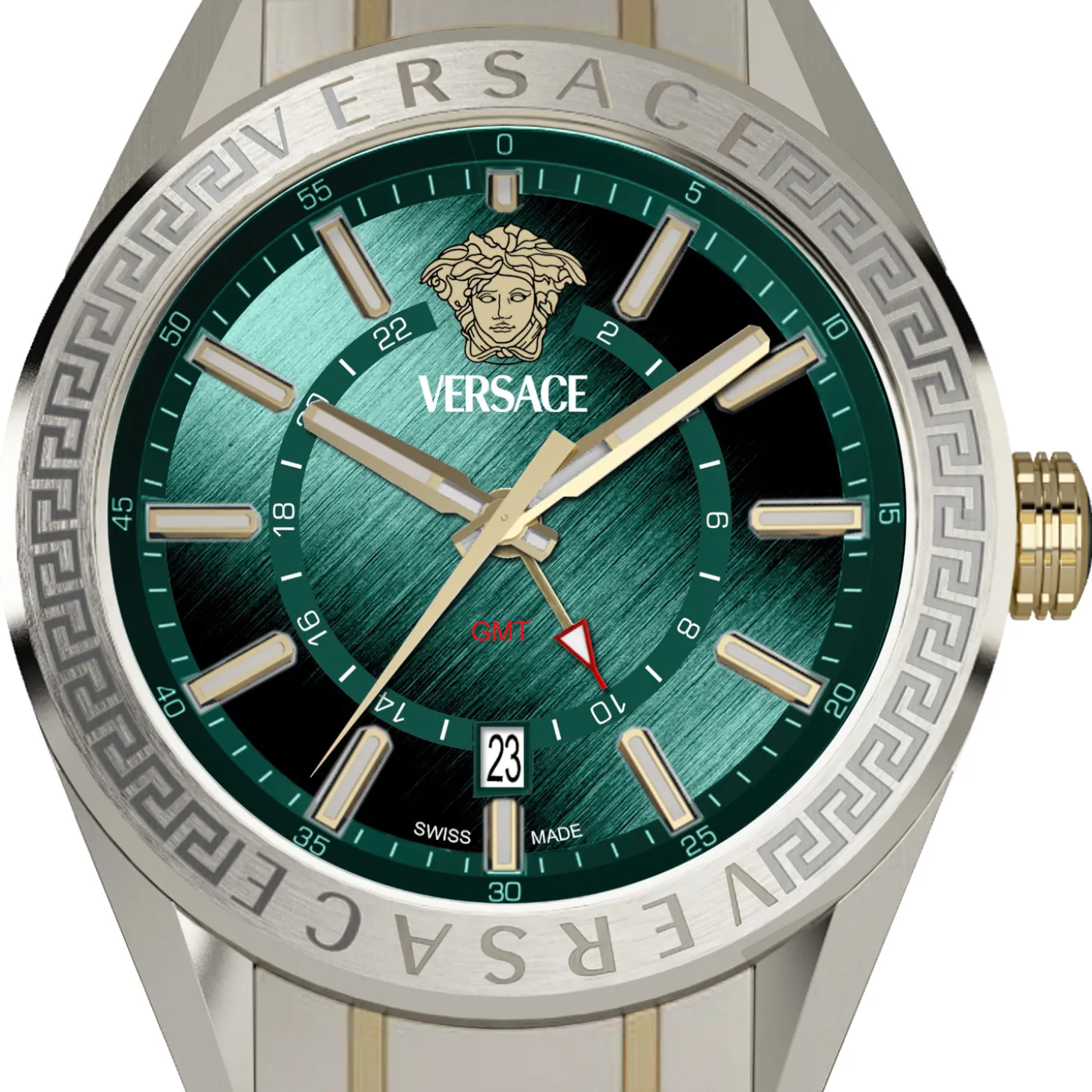 Versace Herren Armbanduhr V-CODE GMT Grün VEAFA0524