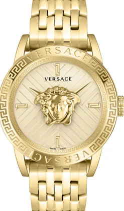 Versace Herren Armbanduhr V-Code RESTYLING Gold Edelstahl VESN00722