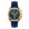 Versace Herren Armbanduhr Chronograph CHRONO GEO blau, gold 43 mm VE7CA0323