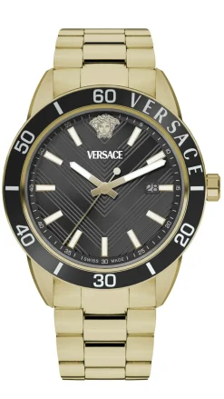 Versace Herren Armbanduhr Greca Urban schwarz gold VEYCA0724