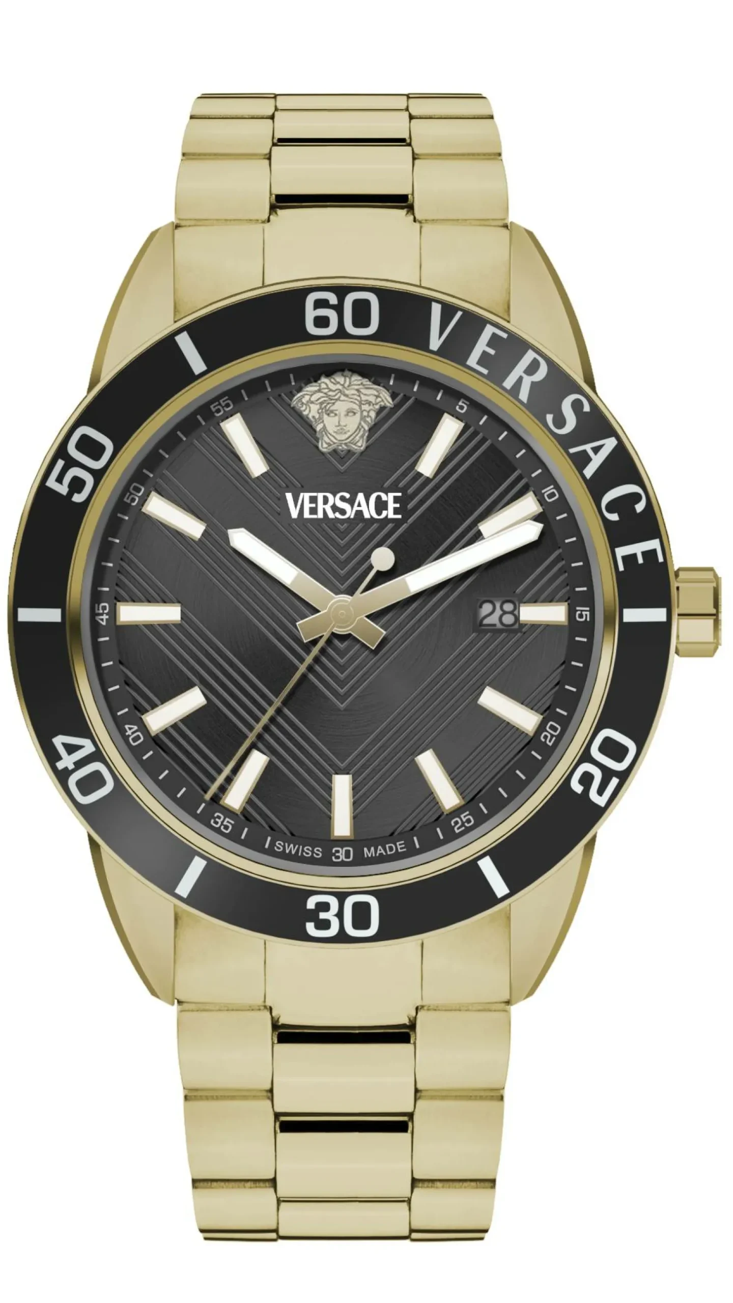 Versace Herren Armbanduhr Greca Urban schwarz gold VEYCA0724