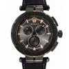 Versace Herren Armbanduhr Greca Chrono 45 mm Datum, Chronograph, Tachymeter Armband Leder VEPM00320