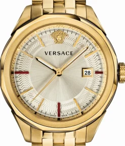 Versace Herren Armbanduhr Glaze 43 mm Datumsfenster Armband Edelstahl VERA00618