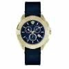Versace Herren Armbanduhr Chronograph CHRONO SPORTY blau, gold 46 mm VE5CA0223