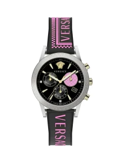 Versace Herren Armbanduhr Sport Tech 40 mm Chronograph Armband Silikon VELT01219